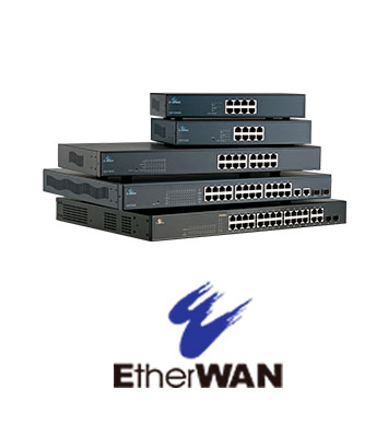 Switch Ethernet cobre (UTP) y fibra, Conversores de medios, Extensores Ethernet - Etherwan