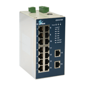 Switch Ethernet industrial y hard end con puertos cobre (RJ45) y fibra optica Administrables - Etherwa