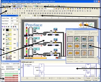 Software para programar paneles de operador y software de adquisicion de datos - Proface