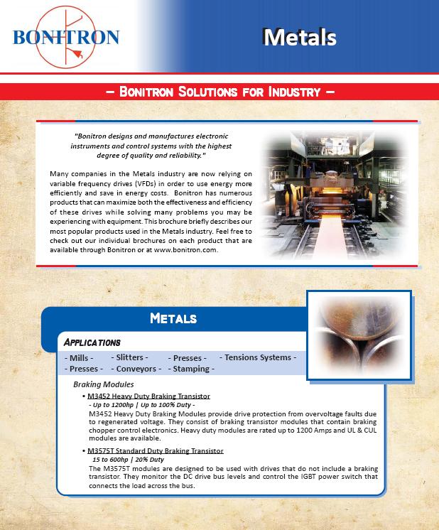 Aplicaciones de Bonitron para Metales