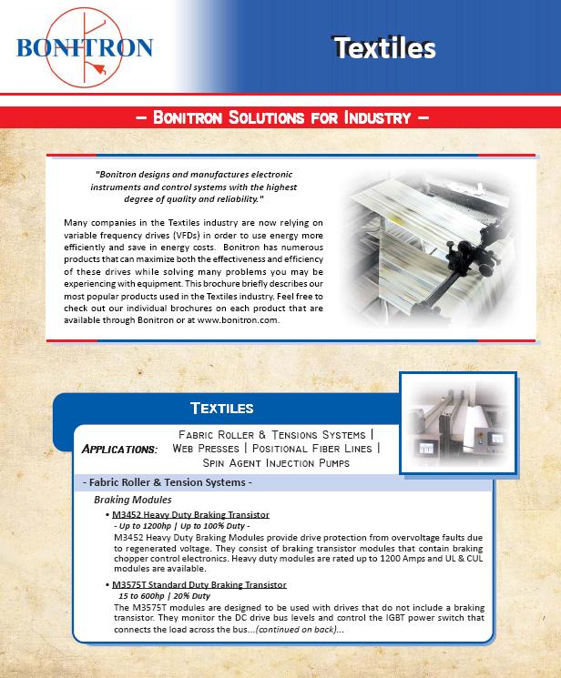 Aplicaciones de Bonitron para Textiles